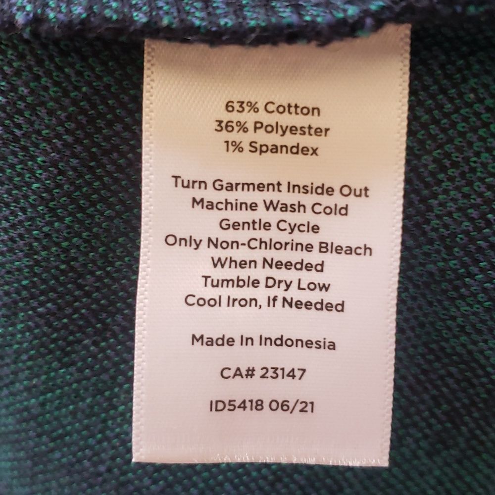 TALBOTS Funnel Neck Knit Top Blue Green Black Blackwatch Plaid - Picture 16 of 16